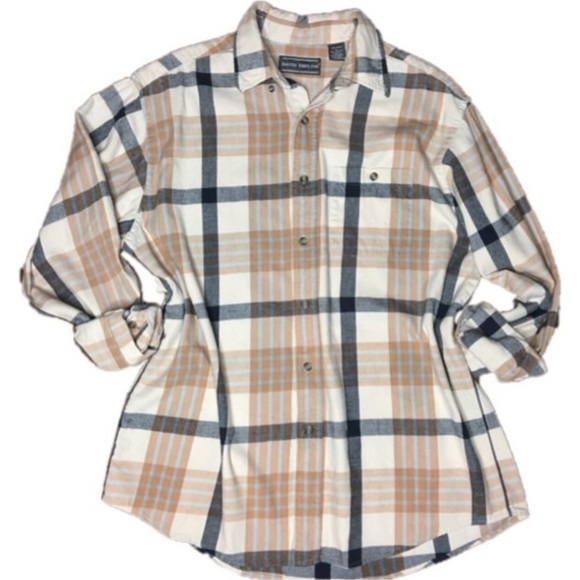 David Taylor Tops - Large Plaid Boyfriend Style Flannel 90s Grunge